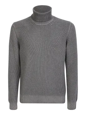 Ribbed cashmere pullover grey