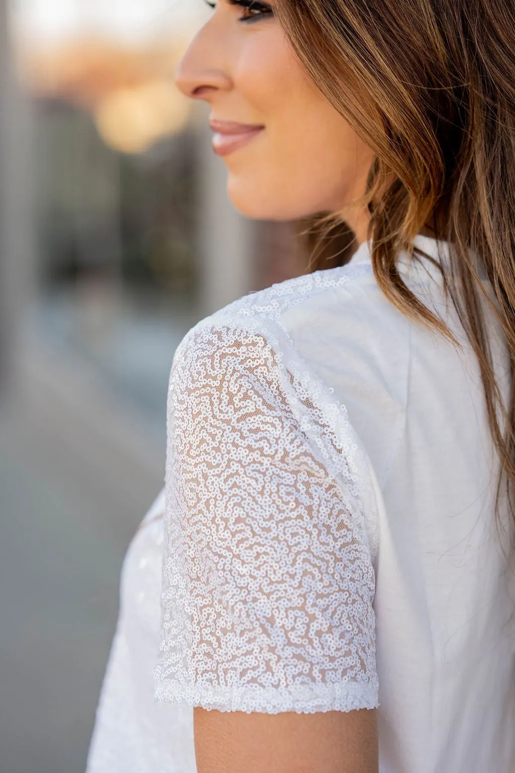 Sequin Merry Tee
