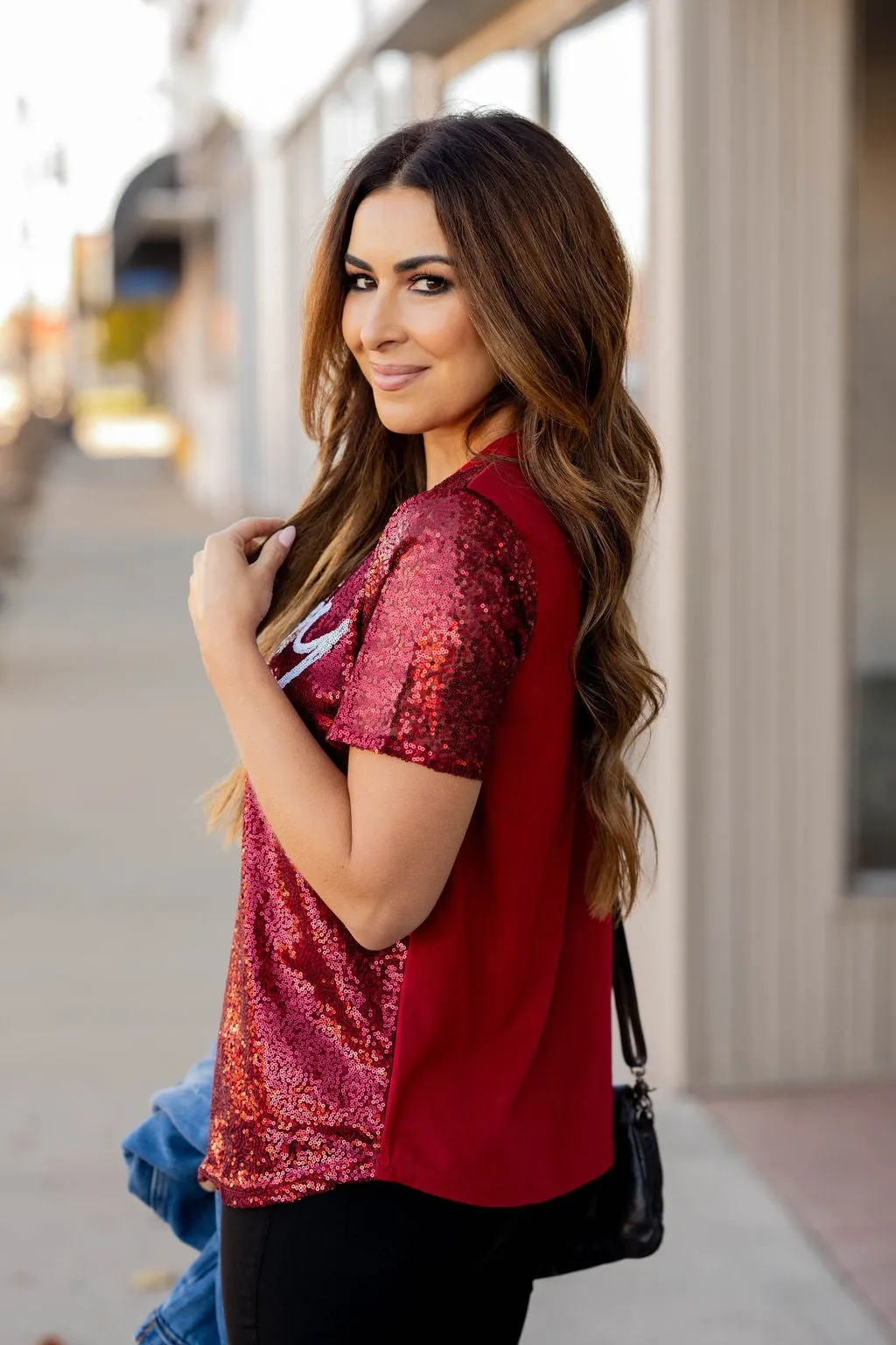 Sequin Merry Tee