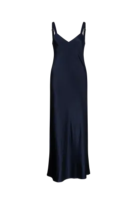 SILK SLIP DRESS NAVY