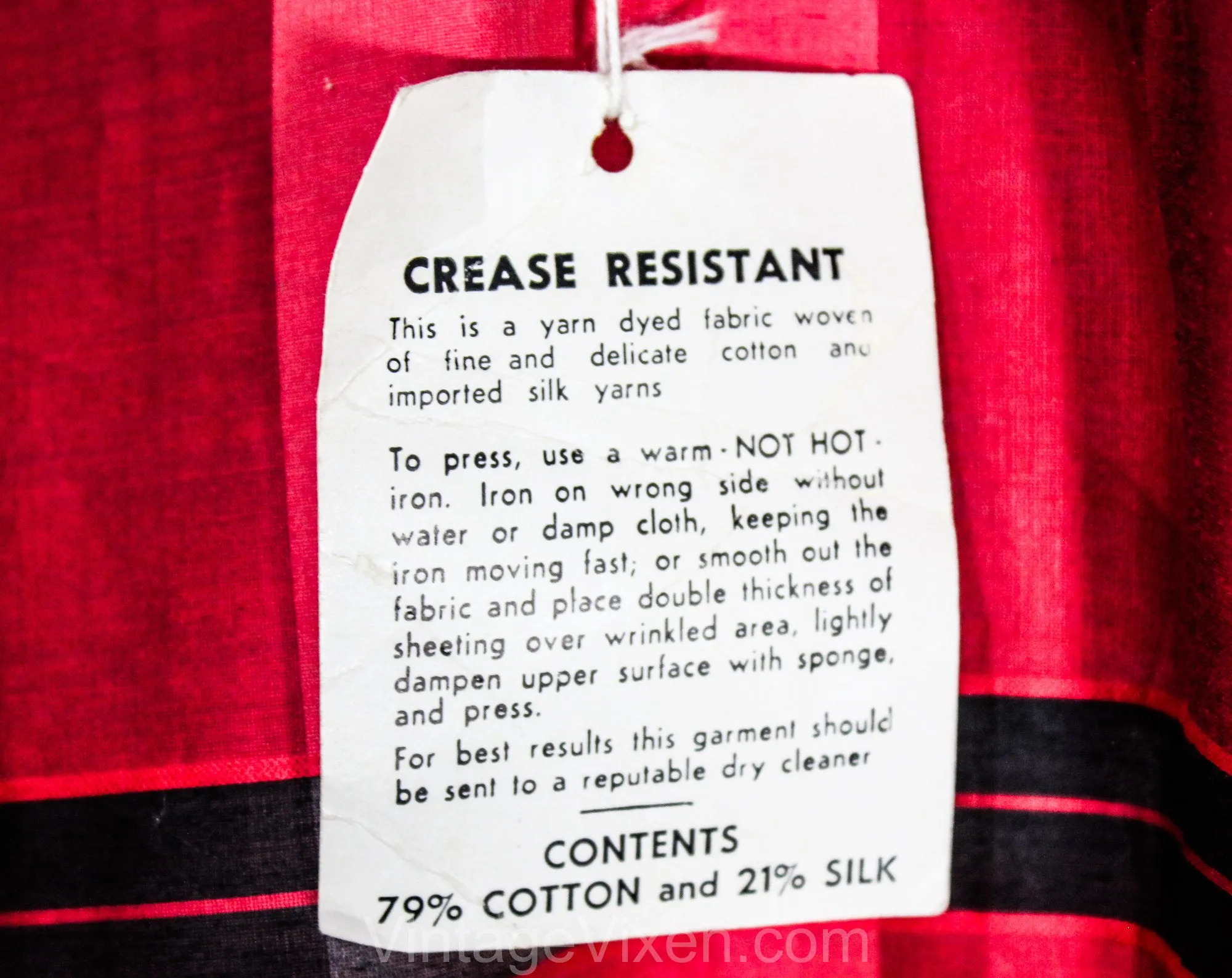 Size 6 1950s Dress - Red Polka Dot Plaid Summer Frock - Fitted Bodice & Full Skirt - 50s Black Tartan Silk Blend Dress - NWT - Waist 26