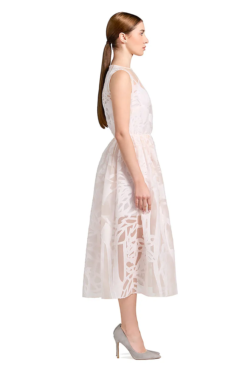 Sleeveless Floral Silk Midi Dress