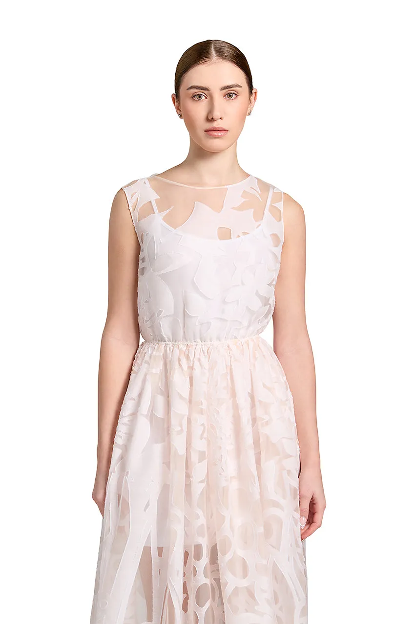Sleeveless Floral Silk Midi Dress