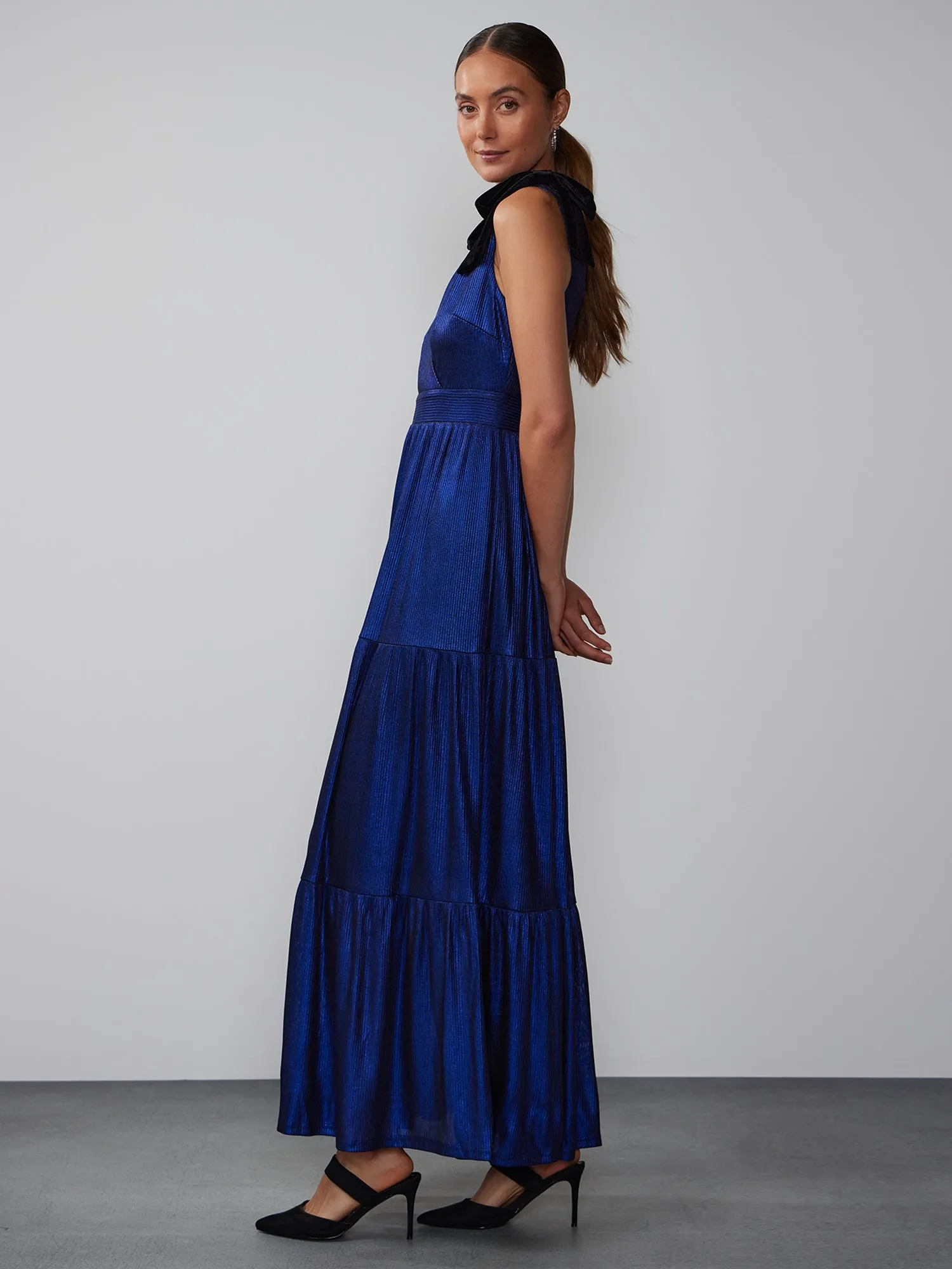 Sleeveless Surplice Neck Maxi Dress