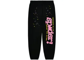 SP5DER P*NK BLACK/PINK V2 SWEATPANTS