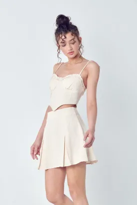 Tiana Two Piece Beige Linen Set