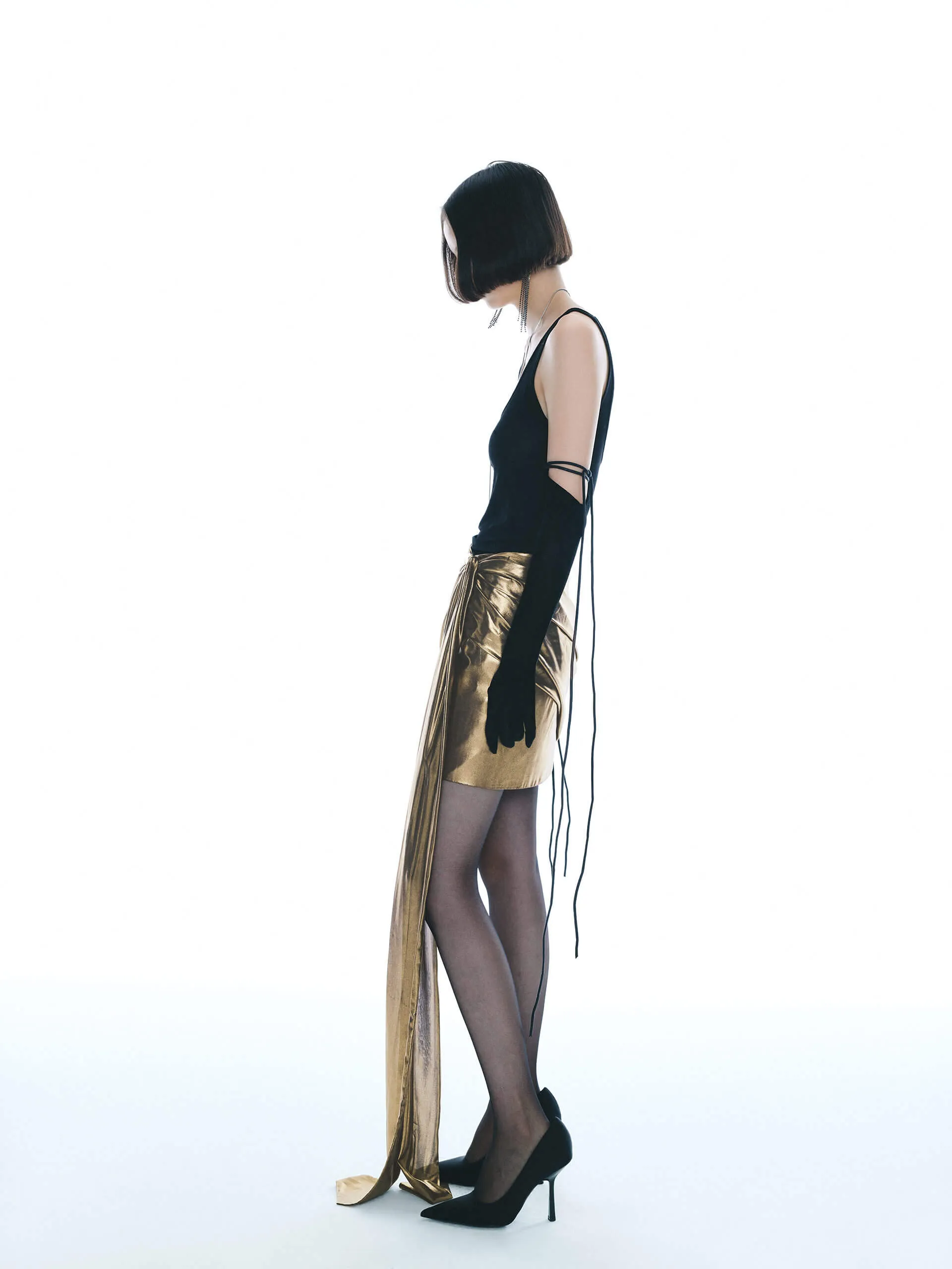 Tie Details Mini Skirt