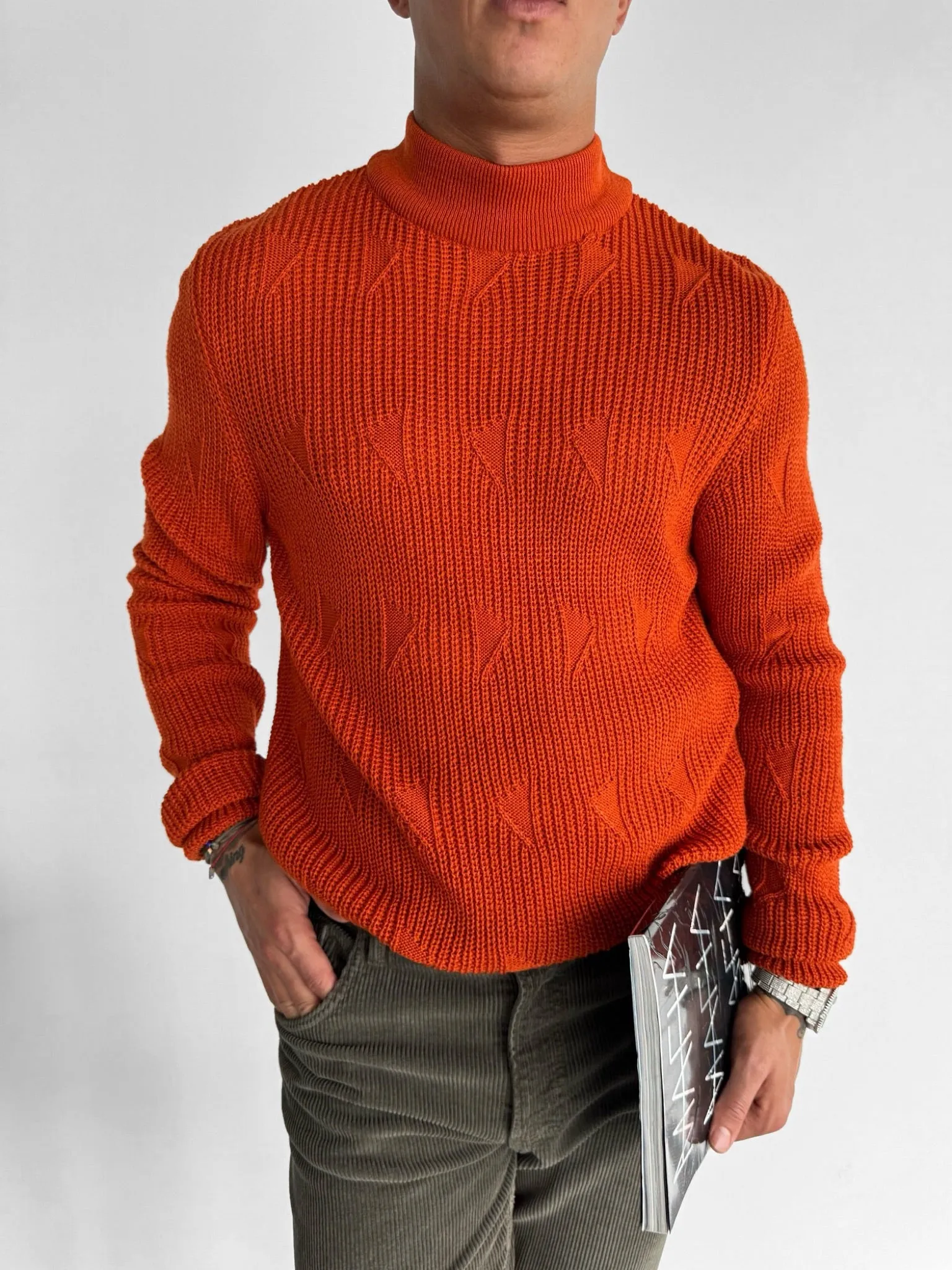 Triangle Pattern Sweater - Burnt Orange