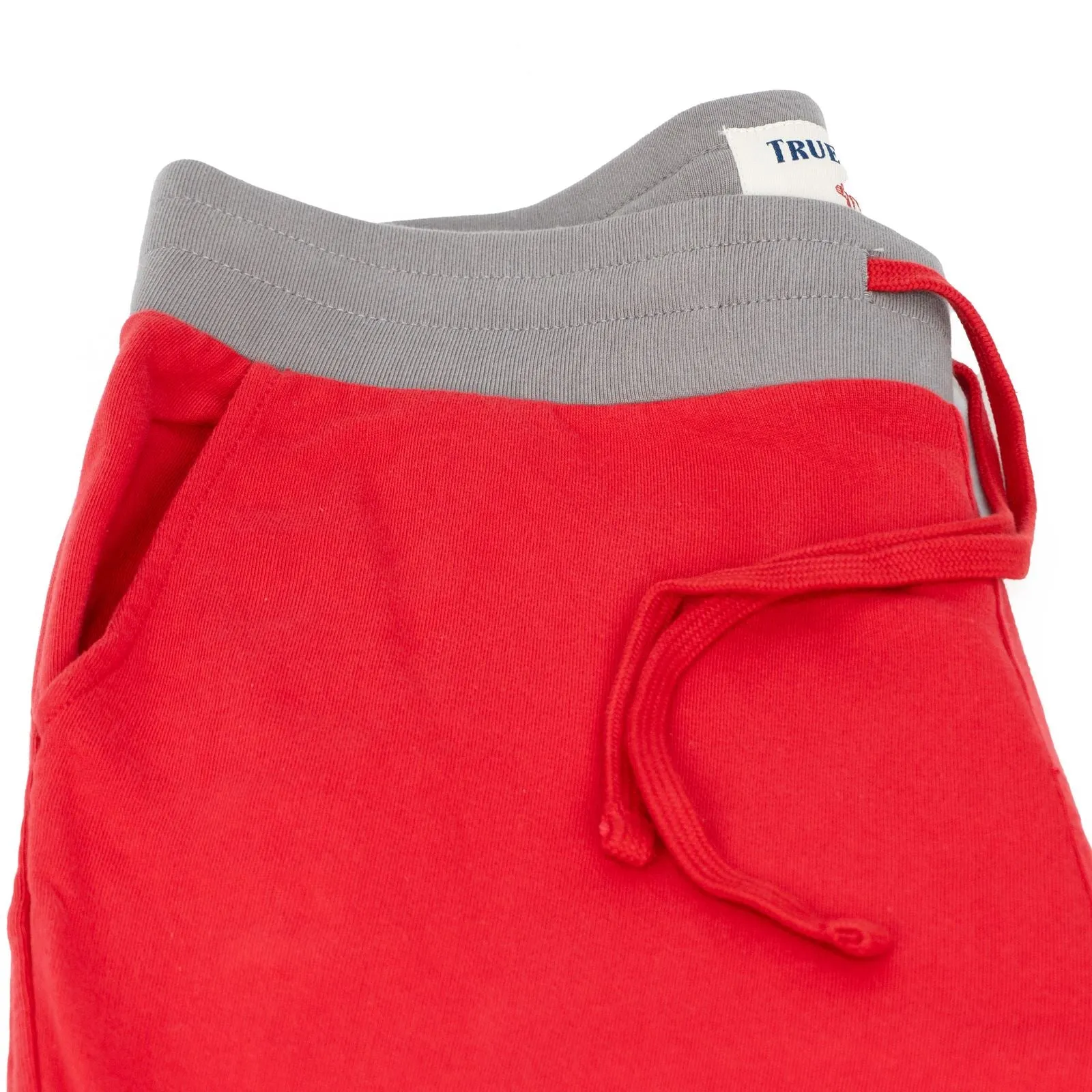True Religion Mens Red Chevron Panel Logo Jogger Sweatpants