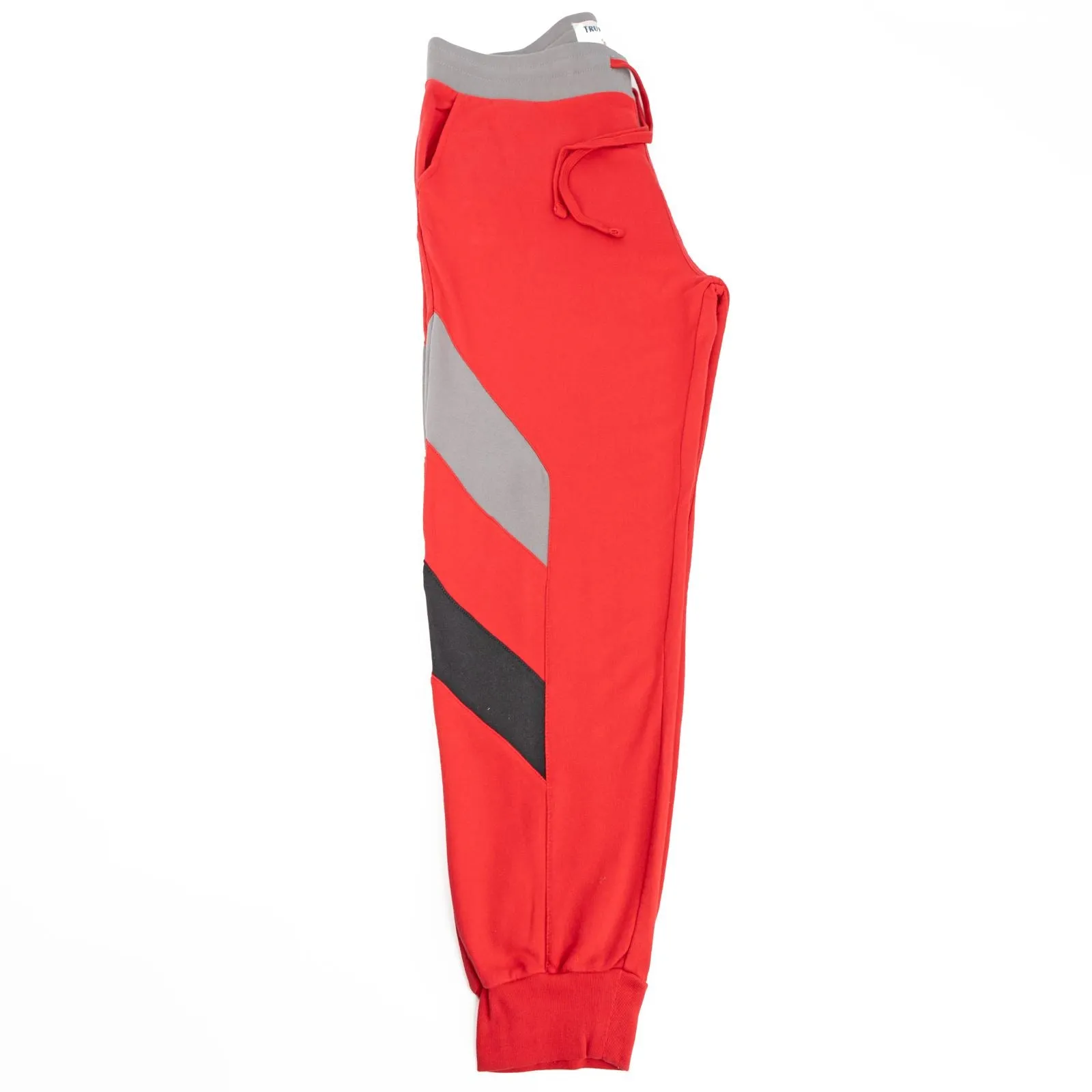 True Religion Mens Red Chevron Panel Logo Jogger Sweatpants