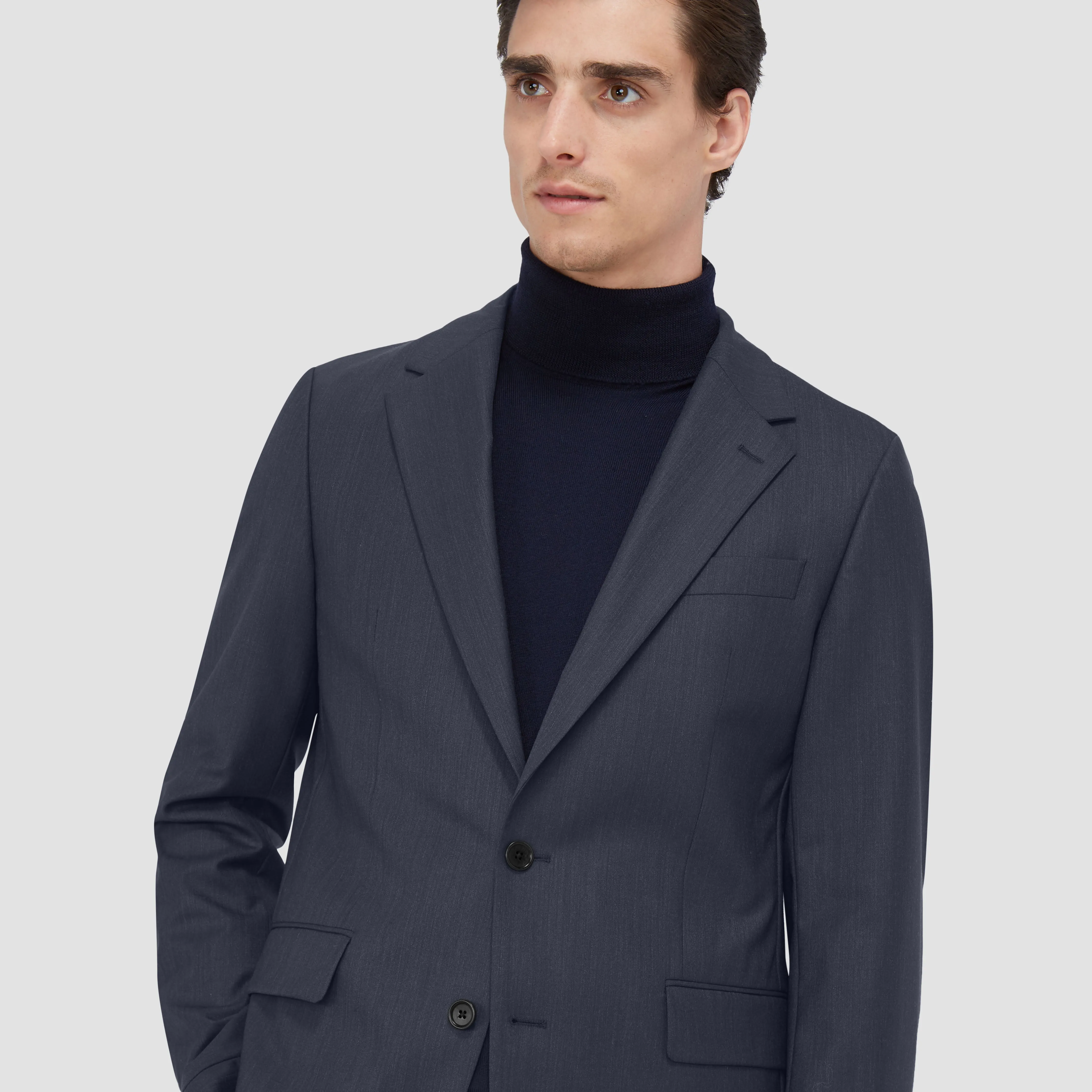 Two Button Stretch Wool Travel Blazer