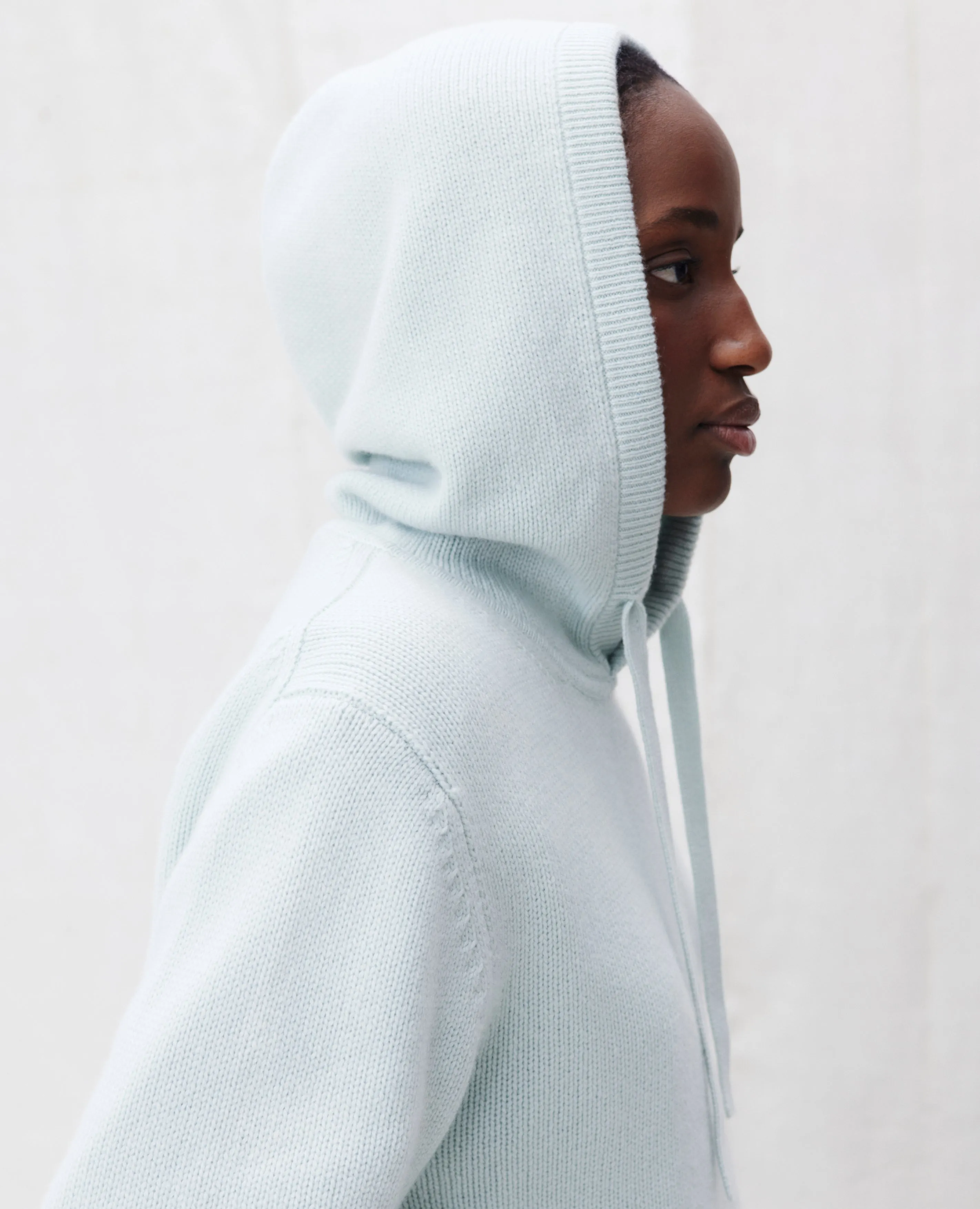 Unisex Kapuzen Pullover aus Cashmere in Grün