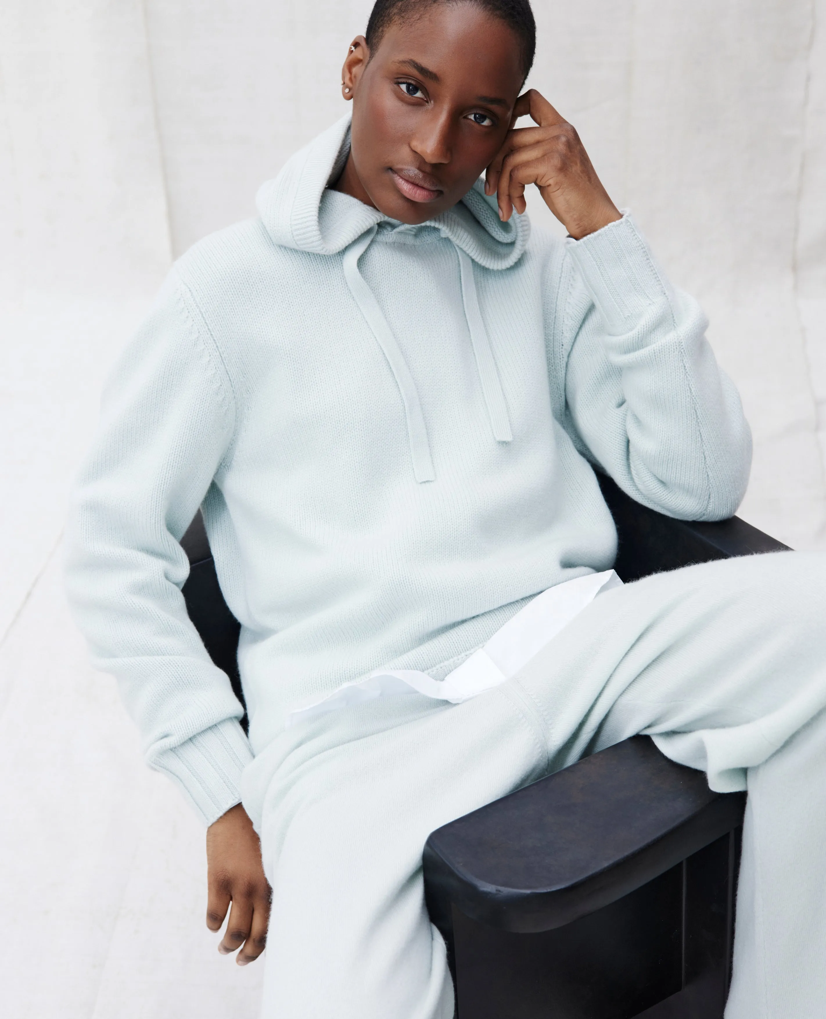 Unisex Kapuzen Pullover aus Cashmere in Grün