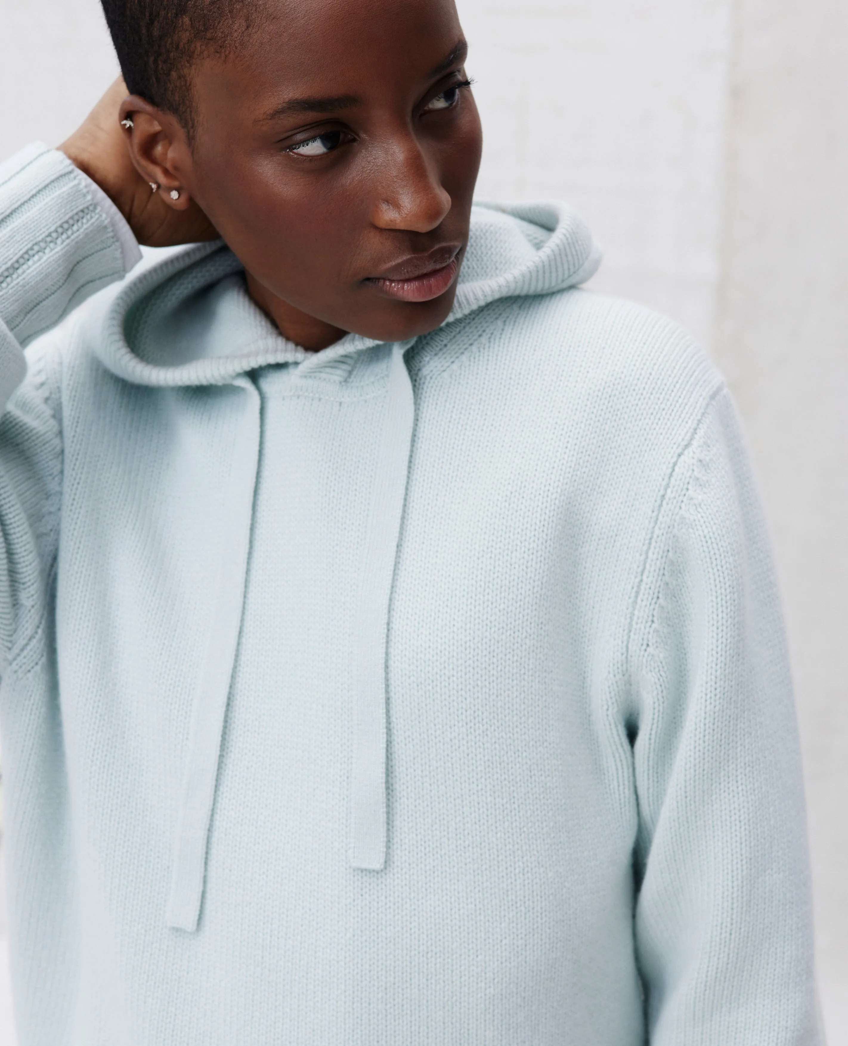 Unisex Kapuzen Pullover aus Cashmere in Grün