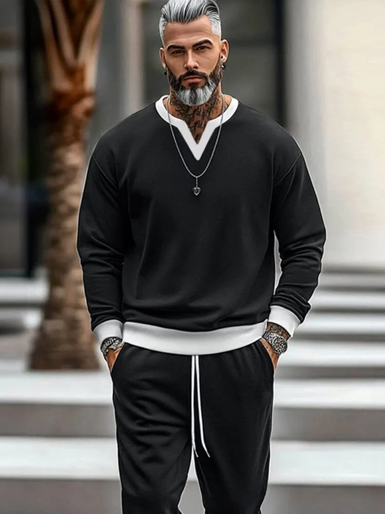 Urban Fashion Colorblock Tracksuit Set