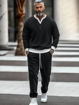 Urban Fashion Colorblock Tracksuit Set