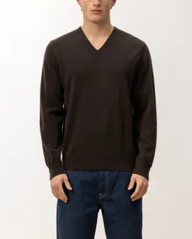 V-Ausschnitt Pullover aus Cashmere in Braun