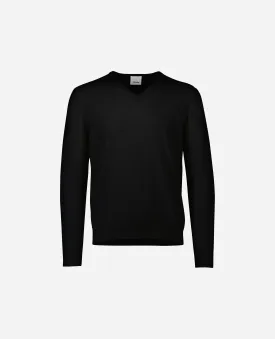 V-Ausschnitt Pullover aus Cashmere in Schwarz