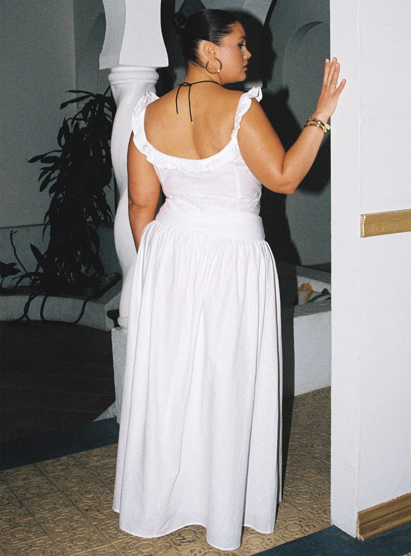 Valerio Maxi Skirt White Curve