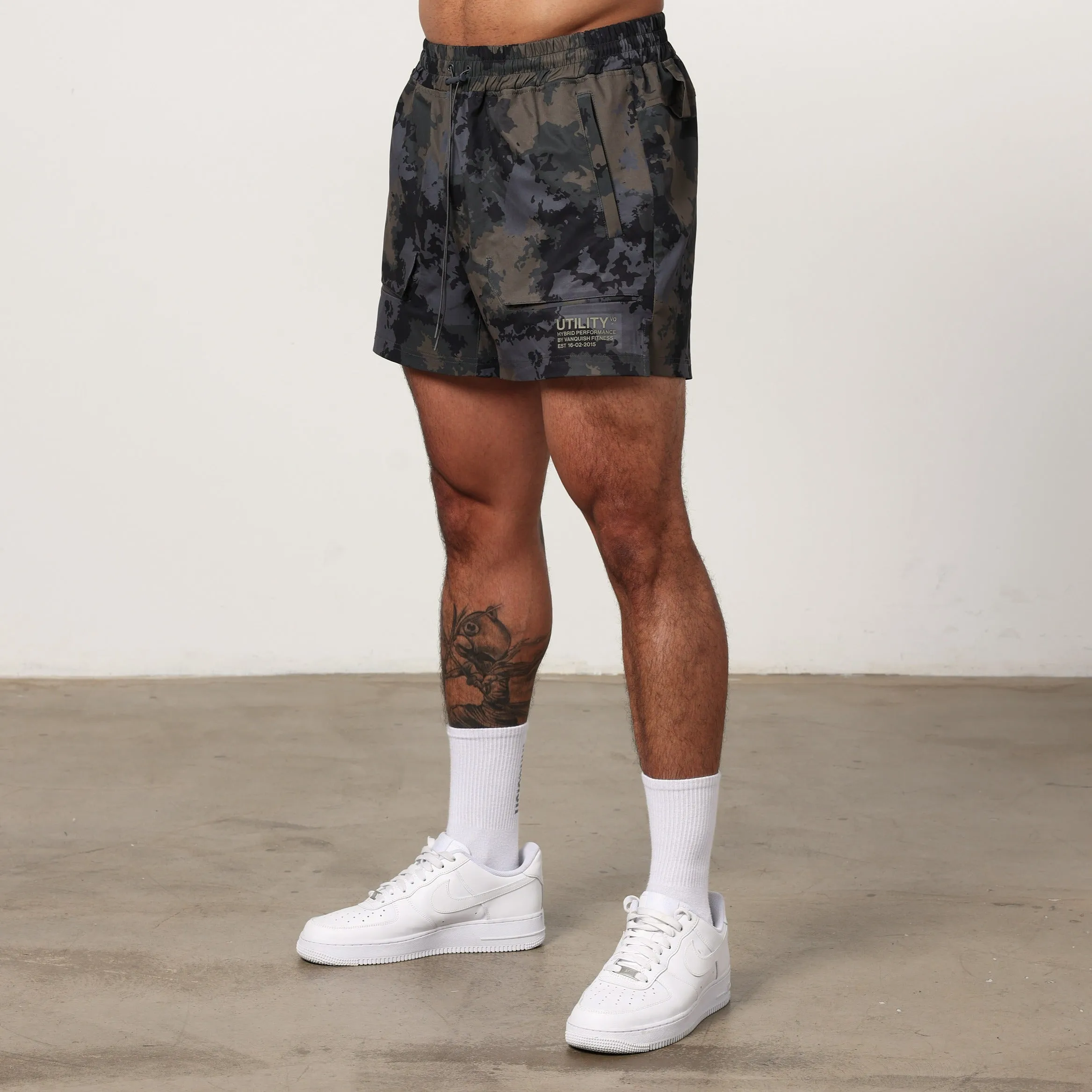 Vanquish Utility Brown Camo 4" Shorts