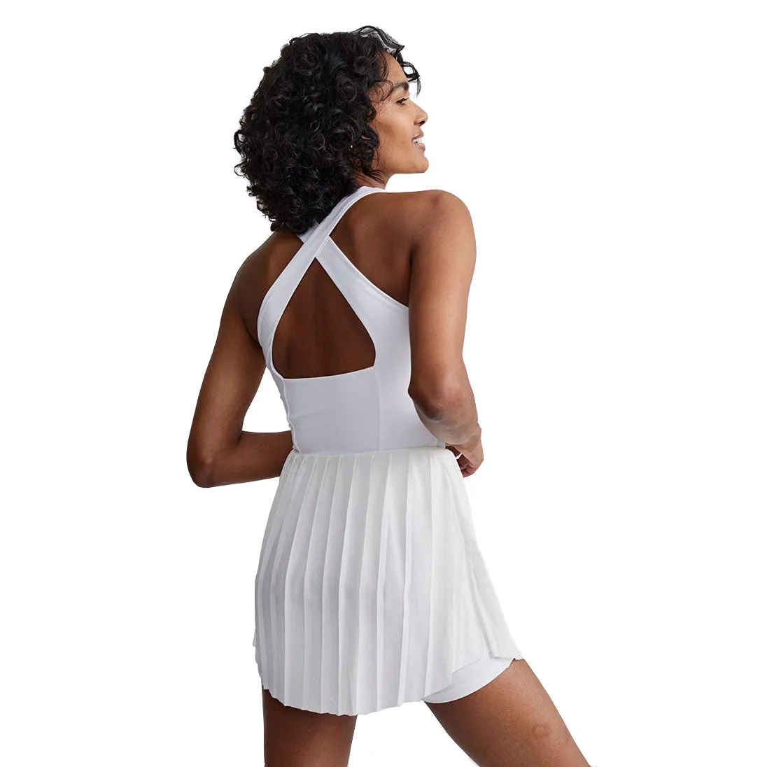 Varley Carina White Womens Tennis Dress