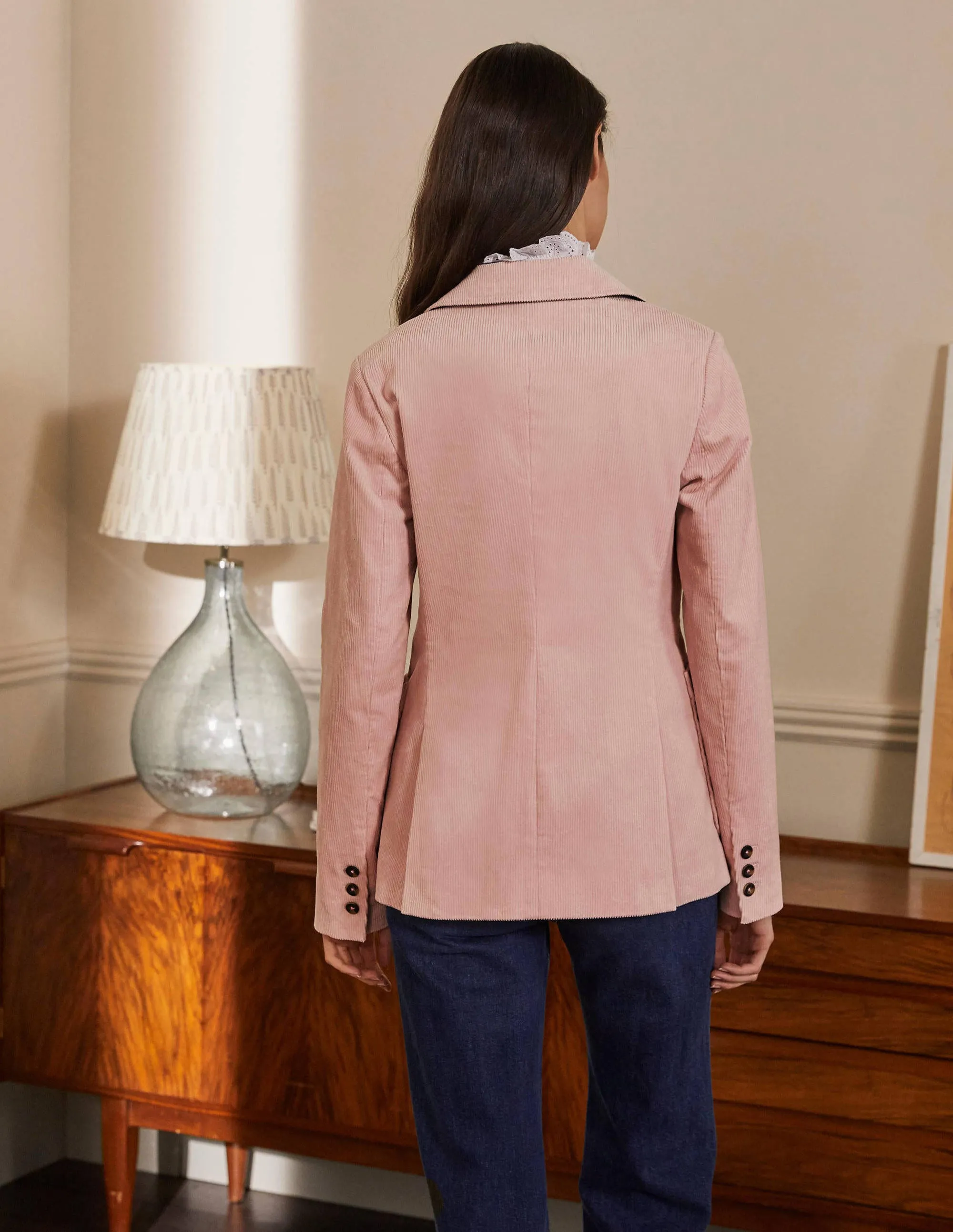 Victoria Cord Blazer-Milkshake