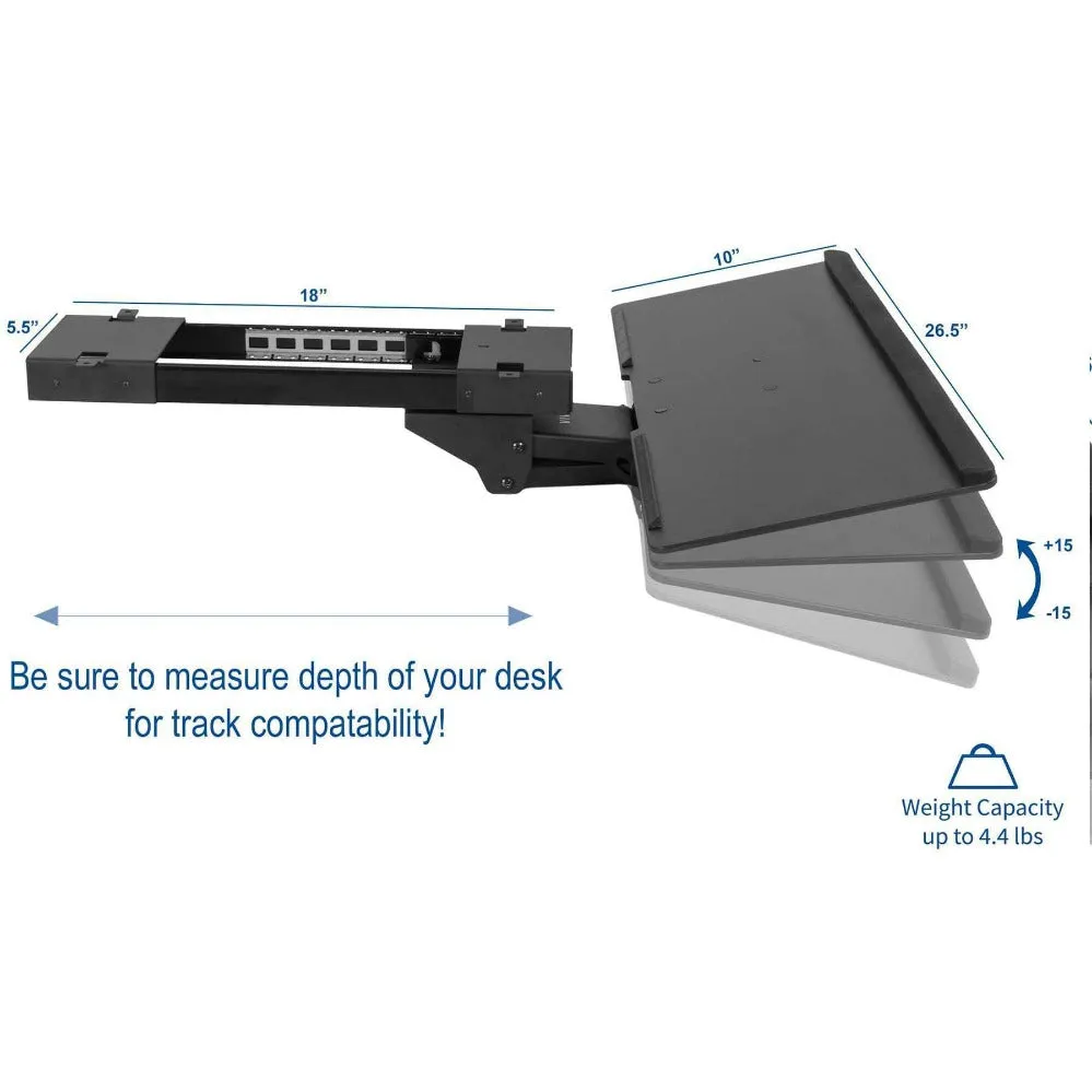 VIVO Black Deluxe Under Desk Keyboard Tray MOUNT-KB04C