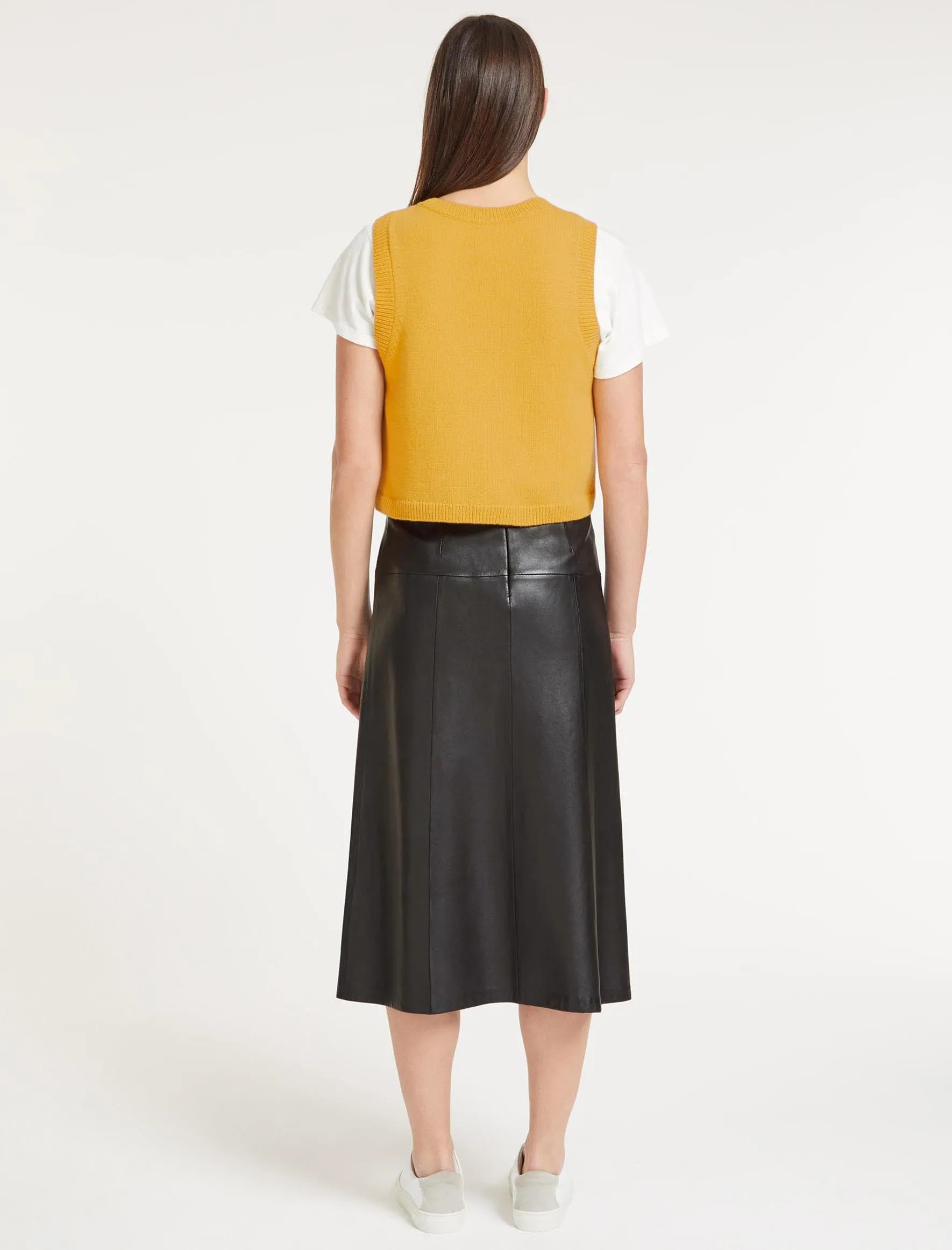 Wesley Cashmere Blend V Neck Waistcoat - Yellow