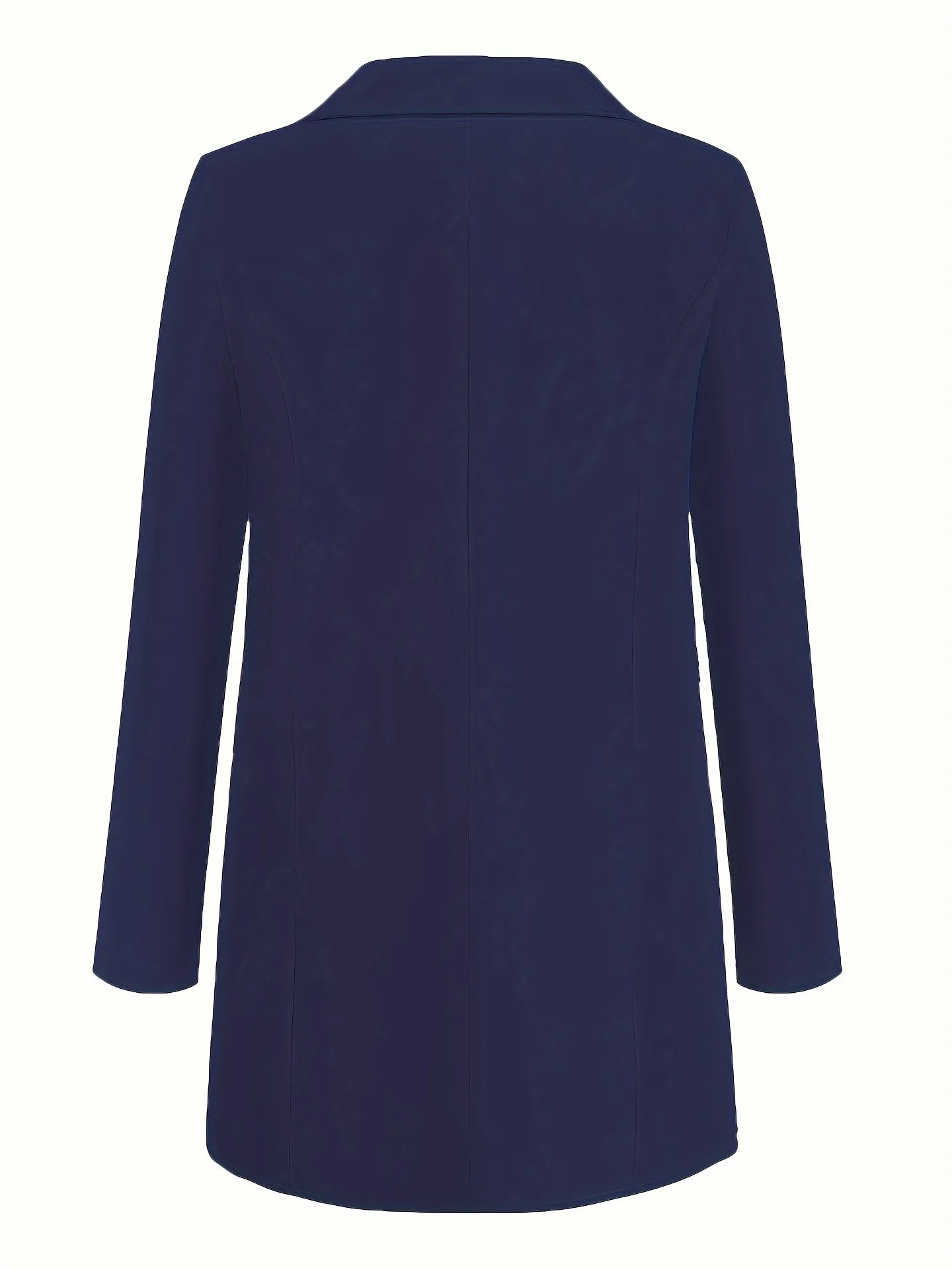 Women's Elegant Solid Colour Long Business Blazer with Notched Lapel | Ideal for All Seasons