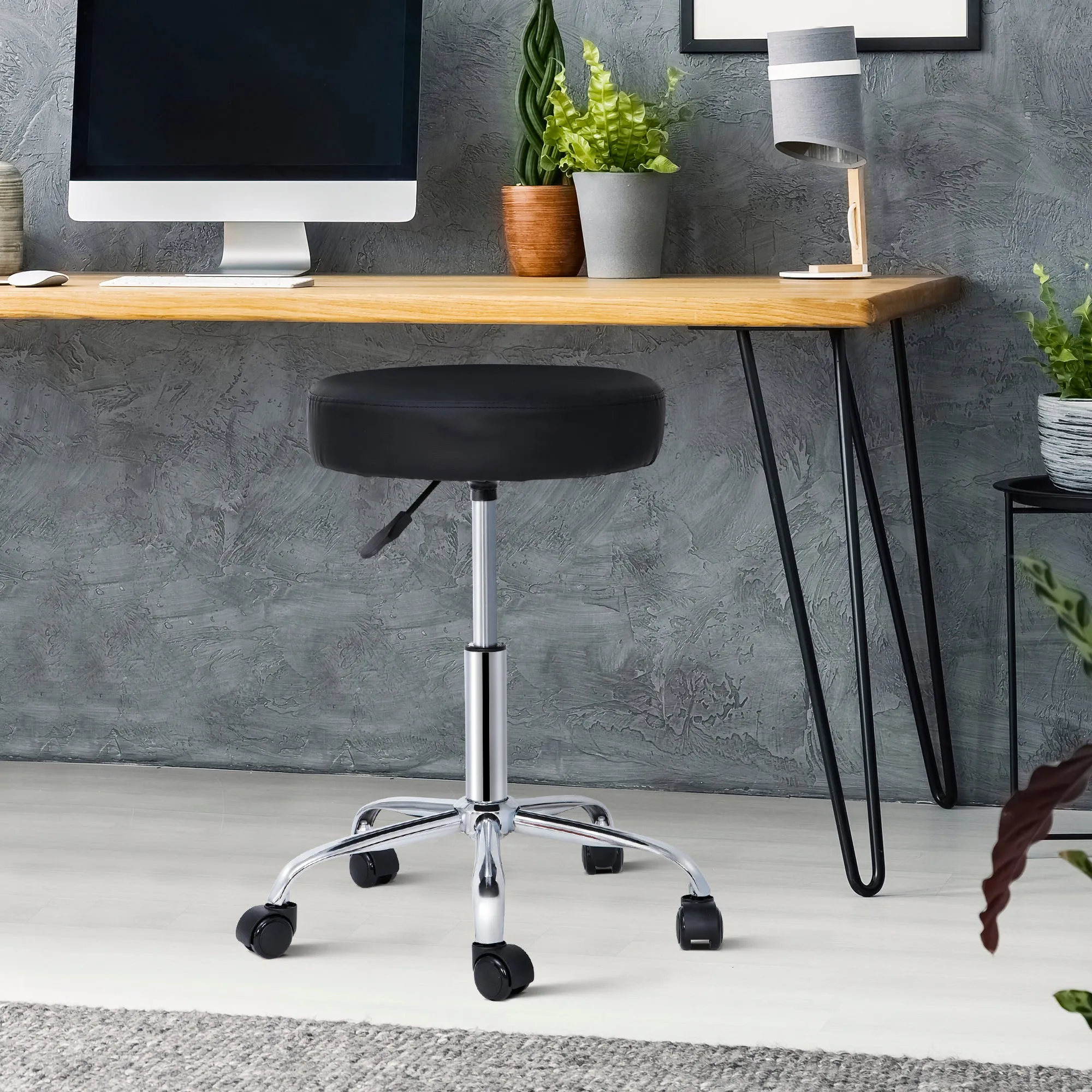 ZENY™ Adjustable Rolling Stool Chair Salon Beauty Stool Hydraulic Swivel Stool